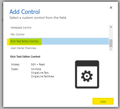 Add Form Control