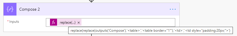 Table formatting