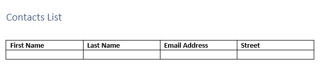 Step 1 - Create Word Document