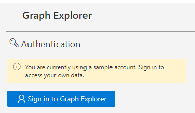 Sign in to Graph Explorer