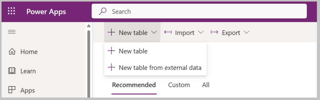 Create a Virtual Table