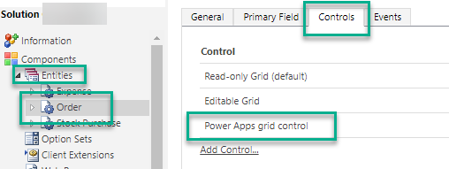 Add Power Apps Grid Control to all Views
