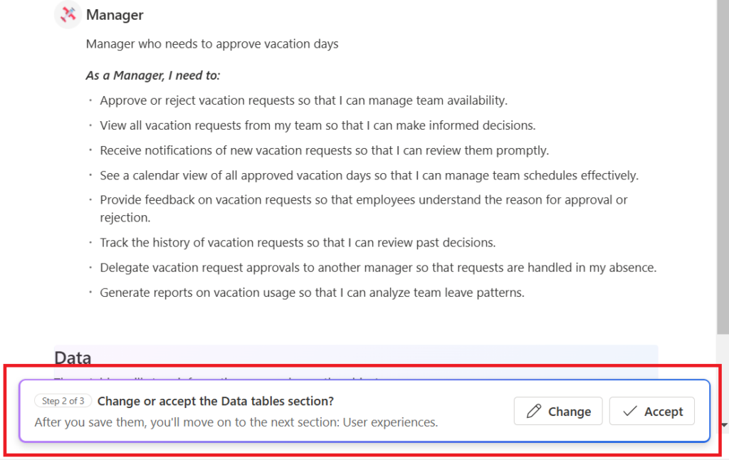 Deciding the User Stories